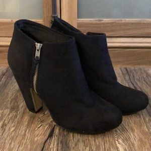 Madden Girl Black Zip-Up Booties